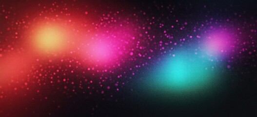 Abstract Vibrant Neon Color Gradient Background with Teal Magenta Purple Noise Texture Glowing Shapes on Black Cover Wallpaper Design
