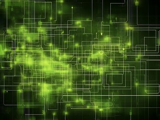 Obraz premium Abstract Green Circuit Board Digital Technology Design