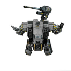 the war machine is floating on white background