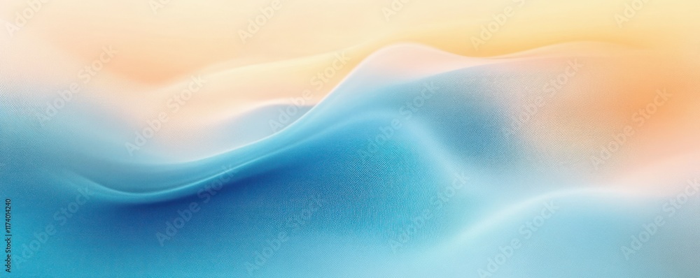 Poster gradient background abstract texture in pastel blue cream light soft flowing shapes design