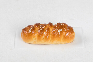 Hot sausage in the dough. Hot dog. Close up	