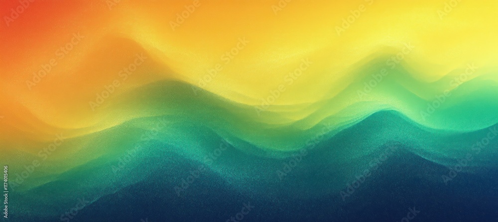 Poster teal yellow gradient background abstract design smooth transition ambient light composition