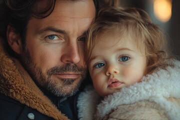 Father Caring for Sick Daughter at Home During Illness