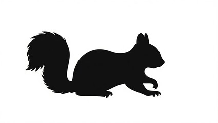 Obraz premium Clean and Detailed Squirrel Silhouette Illustration