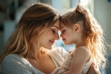 Fototapeta premium Mother Daughter Emotional Support Visit in Hospital After Surgery