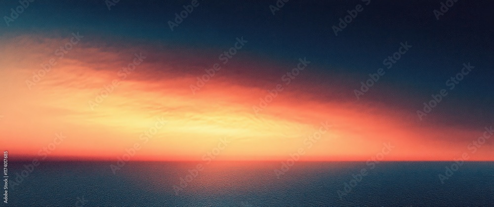 Poster Deep Blue to Warm Orange Gradient Background Abstract Design with Glowing Texture and Noise Elements for Posters and Banners