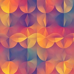 Abstract Geometric Pattern with Overlapping Semi-Circles