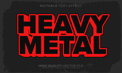 Rock text effect, editable text effect and music 3d font style bold shadow retro poster design