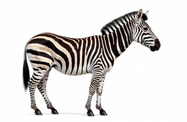 Fototapeta premium Zebra on white background