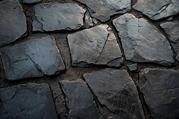 Fototapeta premium Closeup of cracked stone surface with textured details