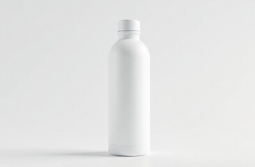 White plastic bottle mockup on white background