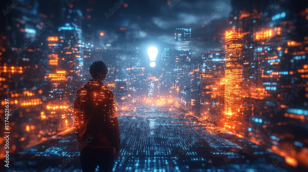 Aufkleber blue exclamation mark icon digital alert system with artificial intelligence anomaly detection emerg