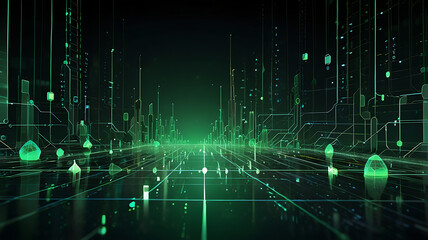 Obraz premium green technology futuristic and innovation background. Environment technology.Abstract technology background.Vector illustration