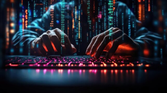 Hacker Manipulating Financial Market Data Symbolizing Trading Fraud and Cybersecurity Risks in Digital Investment Schemes