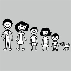 Pack Family Stick Figures