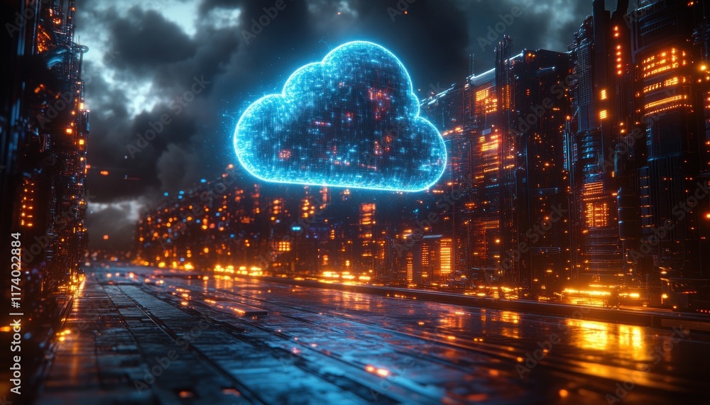 Leinwandbilder Efficient Data Migration to Cloud Storage with Automated Integration and Transition for Seamless Computing Infrastructure