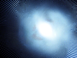 Abstract Blue Light Tunnel Swirling Dots Pattern