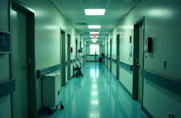 Empty hospital hall background