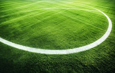 Obraz premium Background features a football field or soccer field. The playing area is a lush green lawn