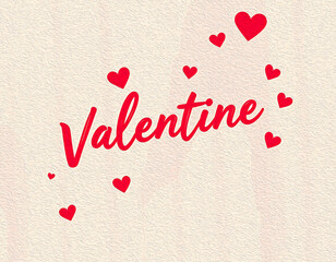 Valentine's Day card design. Illustration with oil paint. Pattern for printing on wall decorations, covers, wallpapers