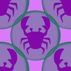 Ocean animals seamless crabs pattern for wrapping paper and fabrics and linens