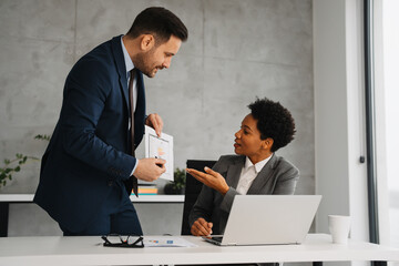 Two people working together on the new project