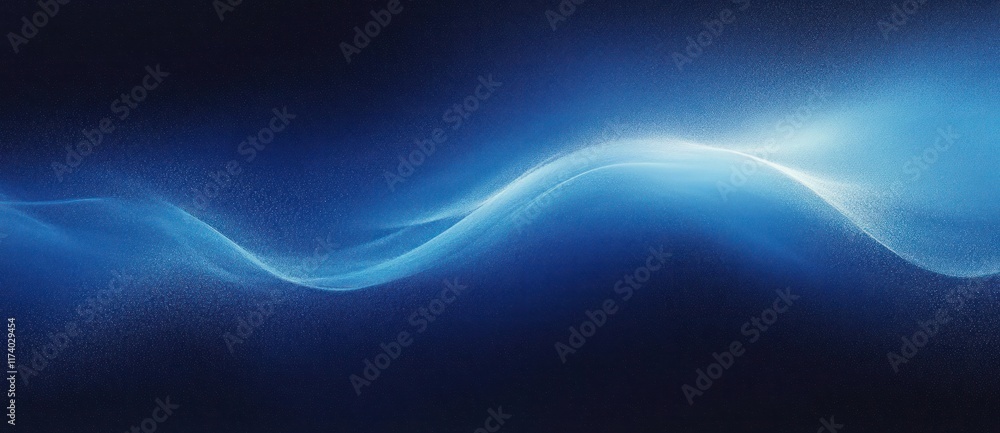 Aufkleber deep blue gradient abstract background with grainy texture and glowing light effects