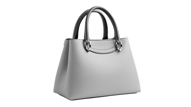 grey   woman's handbag isolated on white background , luxury lady's bag , Fashion Ladies Accessories , Leather Satchel , transparent png 