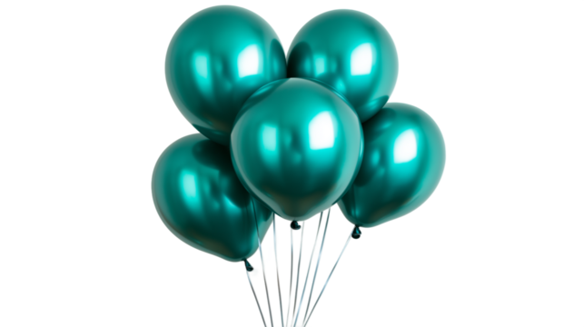 green balloons isolated on white , transparent
