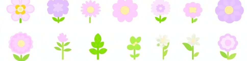 Fototapeta premium A delightful array of Romantic flowers, including roses, leaves, floral bouquets, and compositional flower displays.