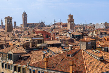 Obraz premium Italy, Venice. Tile roofs.