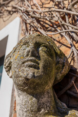 Italy, island of Torcello. Basilica (Church) of Santa Maria Assunta. Worn head of a statue.