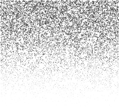 sparkling abstract silver glitter background, metal Christmas confetti falling. light shining Flying glitter dots particles, sparkle vector border backdrop.