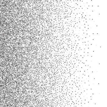 sparkling abstract silver glitter background, metal Christmas confetti falling. light shining Flying glitter dots particles, sparkle vector border backdrop.