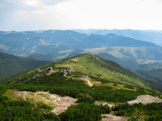 Mountain landscape with hills and skyline