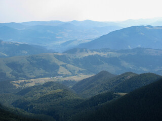 High view of mountain landscape