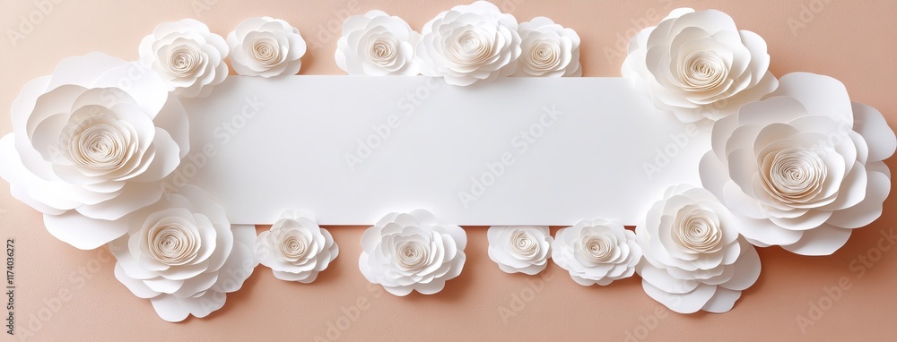 Poster spring flowers made from paper, including space for additional text. an innovative spring background