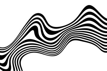 Abstract stripes black and white wave line Png