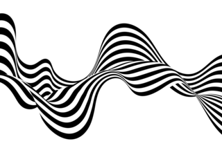 Optical art background, geometric wave design, black and white,stripes abstract . Png