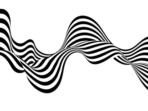 Optical art background, geometric wave design, black and white,stripes abstract . Png - Powered by Adobe