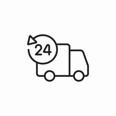 24 hours delivery icon sign vector