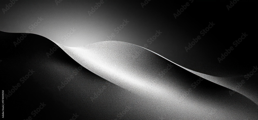 Aufkleber monochrome black white gradient abstract background with soft lighting texture and grainy noise desi