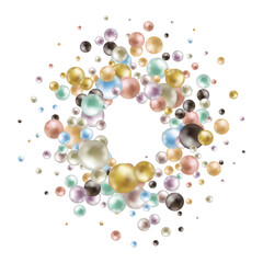 Elegant template with pearl pattern.  Png