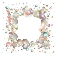 Colorful balloons with a pastel colored and soft focus. Frame. Png