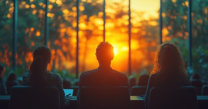 Business Conference featuring Female CEO and Male Host Engaging Diverse Audience in Inspirational Leadership Discussion