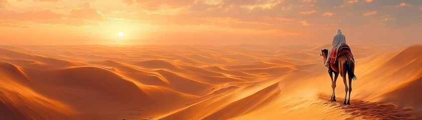 Desert Sunset Camel Rider Adventure in Arabia
