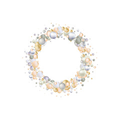 Background with render 3d gold and silver balls. Round Sphere of geometric objects, pearl made of metal and plastic. Template with social media story, social networks. FramePng