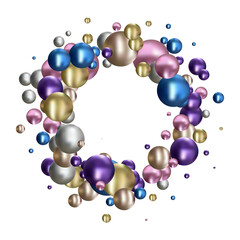  Luxurious beautiful background with color spheres. Natural pearls with highlights. Png