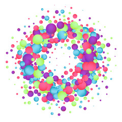 Abstract Flying Spheres. Colorful RealisticBalls. . Photoframe. Png