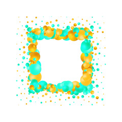 Yellow and green glossy balls. Decor element, design. Frame Png